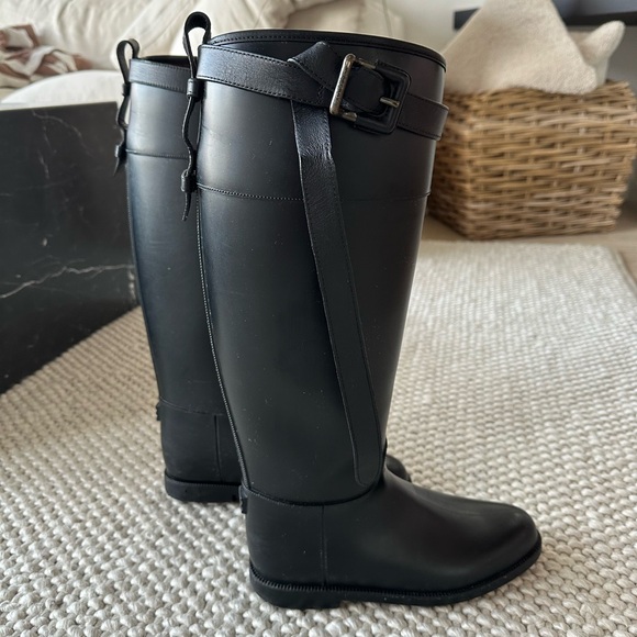 Burberry Black Belt Rubber Riding Boots - Women’s IT38 - Picture 6 of 10